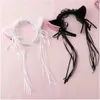 Готическая девочка Gothic Lolita Maid Ruffles кружевная головка плюшевая кошачья лента ленточная лента лолита косплей Hair Hoop GC1896