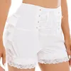 Dames shorts dames vrouwelijke kleding lolita cosplay meid rollenspel kostuum gelaagde ruches kanten trim bloeiters veter frilly bodem