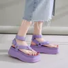 Slippers Platform Clip Toe Women Sandals Summer Sport Flats Shoes Wedges Casual Thick Walking Beach Slides 230207