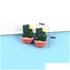 Autres 20pcs Composants de résine Réaliste Mini Artificielle Charnue Cactus Plante Micro Paysage Décoratif Figurines Miniatures DIY En Pot G Dhzwf