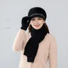 Шляпы шарфы перчатки устанавливают зимние женщины шарф шарф три куски