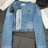 Vintage jeansjackor Dam Kort Blå Jacka Vår Sommar Lätt Kappa Långärmad Designerjackor