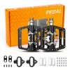 Bike Pedals WEST BIKING Bicycle Pedal 3 Bearings SPD Self-Locking Bike Flat Pedal Alloy Aluminum Lock Pedals Sealed Bearing Bike SPD Pedal 0208