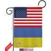 Banner Flagi American Ukraina US Friendship Garden Flag Regionalny Naród Międzynarodowy Światowy kraj Cząsteczka Dekoracja domu S DHZDC