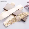 Belts Fashion Rhinestone Belt For Bridal Thin Crystal Women Belts Banquet Clothing Gold Color Belt Gift For Girl Party Dress Up G230207