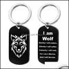 Pendant Necklaces Jewelry Stainless Steel Wolf Head Mens Necklace Doublesided Lettering Military Dog Drop Delivery Pendants Dh18I