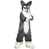 Husky Fox Dog Wolf Fur mascote de desenho animado de caráter de caráter de caráter de caráter de adultos Tamanho dos adultos Festas de carnaval de Natal roupas de publicidade ao ar livre