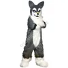 Costume de mascotte en fourrure de chien et de loup Husky, tenue de personnage d'animal de dessin animé, taille adulte, fête de carnaval de noël, tenue d'extérieur, costumes publicitaires