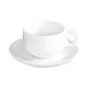 Чашки блюдцы эспрессо кофейная чашка и блюдца устанавливают северные чистые белые кости кружки с турецкой простой керамикой маленький