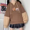 Sweats à capuche pour femmes Sweatshirts Harajuku Mode Femmes Sweats à capuche Vêtements d'hiver Kawaii Polaire Ours mignon Anime Filles Esthétique Pull à manches longues 230208