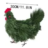 Dekorativa blommor Chicken Rooster Wreath Christmas Decoration ytterdörr hängande djur navidad träd ornament bröllopsfest deco