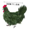 Decorative Flowers Chicken Rooster Wreath Christmas Decoration Front Door Hanging Animal Navidad Tree Ornaments Wedding Party Deco