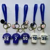 Baseball Jersey KeyChain Straps Spelarnamn Team Handbag Pendant Celltelefon Trend 3D Baseball Designer Väskor Charms Car Keychains