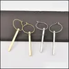 Ciondola il lampadario alla moda Orecchini geometrici a cerchio grande per le donne Orecchino a goccia lungo Sier Gold Hollow Round Loop Bar Strip Metal Pe Dhajp