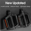 Bike Pedals WEST BIKING Ultralight Bicycle Nylon Pedals MTB Road Bike Pedal Cycling Anti-Slip Pedals With Safety Warning Bike Reflectors 0208