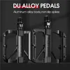 Pédales de vélo Plate-forme plate ultralégère en alliage d'aluminium Pédale de vélo anti-dérapante Roulements à dégagement rapide Pédales Accessoires de vélo de route de montagne 0208