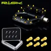 Cykelpedaler Risk M4x8mm Anti-Slip Pedal Fixing Bults Screws 8st/Box Titanium Alloy Road Mountain Road Cykel för DH/XC/AM 0208