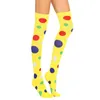 Women Socks Colorful Stockings Fashion Polka Dots Printed Button Knee Length Vintage Cashmere Winter Comfortable