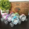 Presentförpackning 50st White Wedding Chocolate Box Iron Carriage Baby Shower Sweet Boxes Candy Party Christmas Christmas