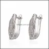 Stud Sealed Zircon Twisted Hoop Earrings Womens Trend Opening Simple Luxury Diamond Fashion And Exquisite Drop Delivery Jewelry Dhhef