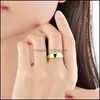 Couple Rings Gold Simple Fashion Fine Jewelry Luxury Golden Engagement Wedding Ring Anniversary Gift Women Men Drop Delivery Dhzh1