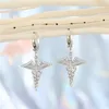 Boucles d'oreilles créoles gothiques brillantes en strass pour femmes, 1 paire, Vintage Punk cristal cupidon ange, petits clous d'oreille, bijoux E698