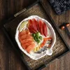 Kaseler 10 inç Japon sanat taş desen seramik pişirme salata kase minimalist ev düzensiz sashimi plaka özel şekilli suşi