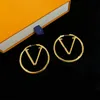Hollow designer earrings women luxurious jewelry plated gold earings letters fashion 3CM 4CM 5CM orecchini lady simple ornaments valentine day hoop earring