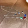 Bracelets Red Green Blue Gemstones Bracelet For Women With Silver Jewelry Selling Gift Style