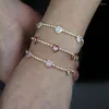 Chaînes Rose Rouge Blanc Émail Coeur Charme Tennis Chaîne Magnifique Femmes Amant Cadeau Bijoux Mode 2023 Collier