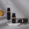 5ml 10ml 15ml Matte Black gold vacuum bottle AS compression type PP plastic lotion spray bottle
