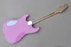 6 Strings Pink Semi Hollow Electric Guitar with Maple Fretboard P 90 Pickups Customizable