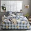 Bedding Sets Bed Linens Pastoral Style Set 3d Comforter Cover Simple Floral Plaid Home Textil 4pcs Duvet