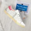 Goldene Superstar-Turnschuhe, goldene Schuhe, metallische Freizeitschuhe, Do-old Dirty Shoe, Schlangenhaut-Absatz, Wildleder, cremefarbene Sohle, Damen, Mann, weißes Leder, kariert, flach, glitzernd, 2023 MDYK