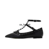 Dress Shoes European American Classic Popular Patent Leather Flat Gladiator Women Shoes Black Boat Loafers Mary Jane schoenen Punk Girl T230208