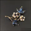 Pins Brooches Creative Petal Brooch Alloy Electroplating Fashion Pearl Womens Cor Clothing Accessories Drop Delivery Jewelry Dhzqy