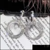 Hoop Huggie Haute Couture Ronde Géométrique Strass Brillant Boucles D'oreilles Pour Les Femmes À La Main Or Rose Cuivre Boucle D'oreille Avec Broche En Acier Dhqxk