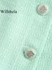 Shorts pour femmes Willshela Femmes Mode Texture Solide Bouton avant Fermeture à glissière latérale Vintage Taille haute Femme Chic Lady Y2302