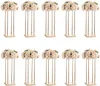 装飾フラワーVase Gold Column Stand Metal Road Lead Wedding Centerpiece Flower Rack for Event Party Decoration imake550