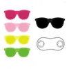 Brooches VJ 2pcs Fashion Plastic Pink Black Sunglasses Clothes Brooch Magnetic Eyeglass Holder For Women Man Gifts