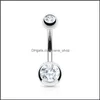 Other Double Clean Diamond Navel Piercing Ring 100Pcs/Lot Fashion Body Jewelry 100 D 14G 660 Q2 Drop Delivery Dhctc