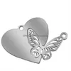 Charms Stainless Steel 25 36 Peach Heart Butterfly Combination Pendant Couple Charm For Diy Jewelry Accessoriescharms Drop Del Dhkbp