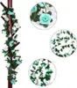 Dekorativa blommor 2 Pack 2,5 m Artificial Flower Vine Rose Silk Fake Hanging Decoration Garland Vines som används för fest