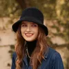 Berets Damen-Eimerhut aus Chenille-Stoff im britischen Vintage-Stil