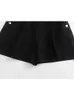 Frauen Shorts Zevity Frauen Mode Seite Tasten Design Schwarz Bermuda Dame Hohe Taille Reißverschluss Hot Chic Pantalone Cortos QUN701 Y2302