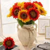 Fleurs décoratives 1 branche 45cm fleur de tournesol artificielle faux heronsbill fête maison Vase décoration peinture peinture Po accessoire