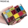 WESTAL floral women wallet genuine leather hasp wallet short coin card wallets for women purse female bifold wallets leather 5172902