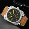 2023 Wristwatches Men Automatic Automatic Mechanical Watch Bell Brown Leather Rubber Ross Wristwatches Multifunction Six Stitches VM03