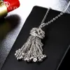 Pendant Necklaces LXOEN Hot Fashion Tassel Long Necklace with Cubic Zirconia Crown Necklaces For Women 2017 Statement Crystal Jewelry collares G230206