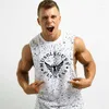 Men's Tank Tops Mens Cotton Oneck Sleeveless Muscleguys Letter Graphic Singlets Summer Fashion Personality Training Wear